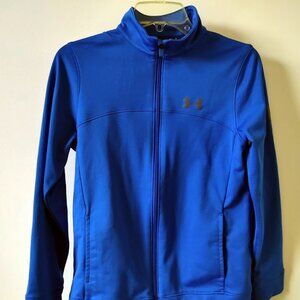 Under Armour Boy's Blue Full Zip Pennant Warm-Up Jacket - Size Large (YLG/JG/G)